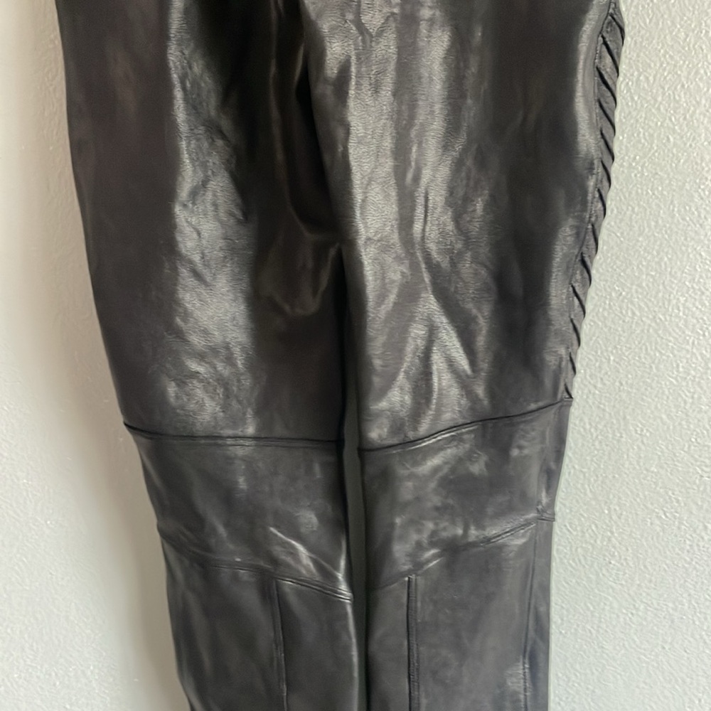 Spanx Faux Leather Black Moto Leggings Size S - Picture 8 of 11